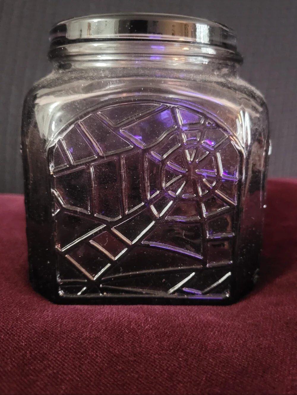 Spiderweb jar glass embossed Target ombre spider web